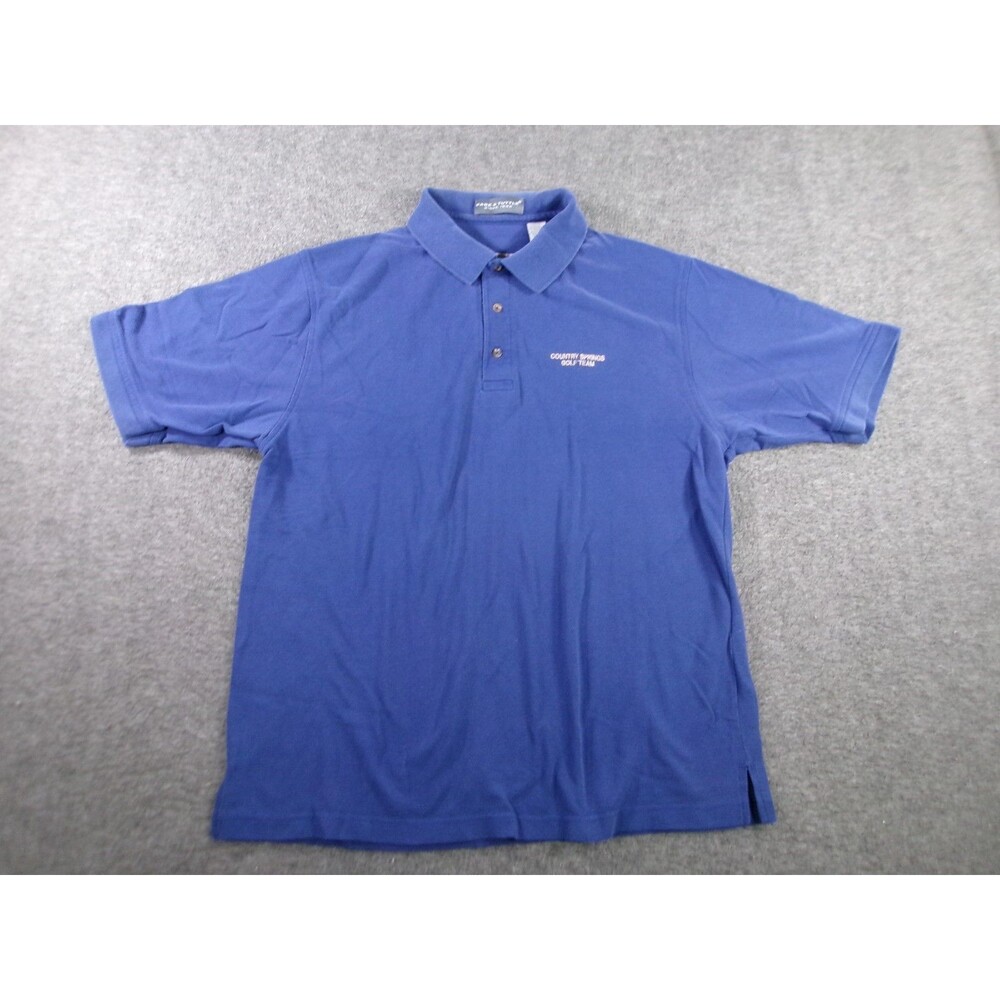 Country Springs Golf Team Polo Shirt Men Large Blue Causal Embordered Logo